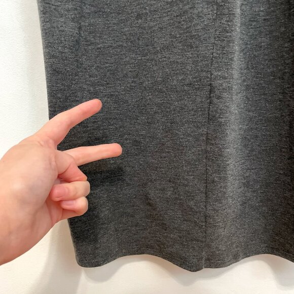 TORRID 1 Plus Size Shirred Tulip Midi Dress Charcoal Gray Short Sleeve Sheath 1X - Picture 13 of 16